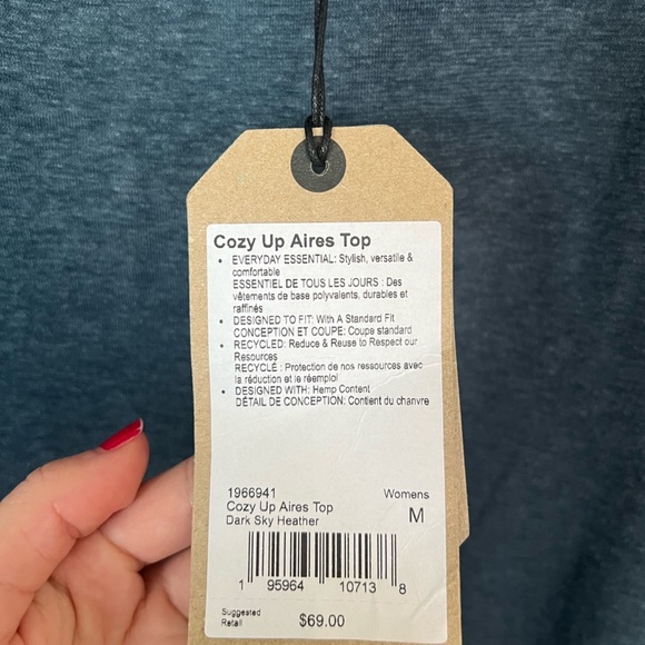 NWT prAna Dark Sky Heather Cozy Up Aires Top size Medium - Picture 7 of 10